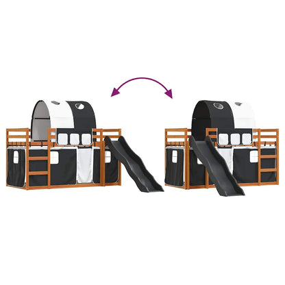 Bunk Bed without Mattress with Slide White and Black 90x200 cm