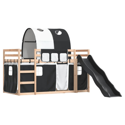 Bunk Bed without Mattress with Slide White and Black 80x200 cm