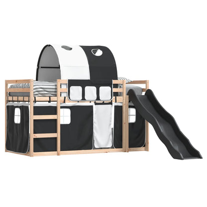 Bunk Bed without Mattress with Slide White and Black 80x200 cm