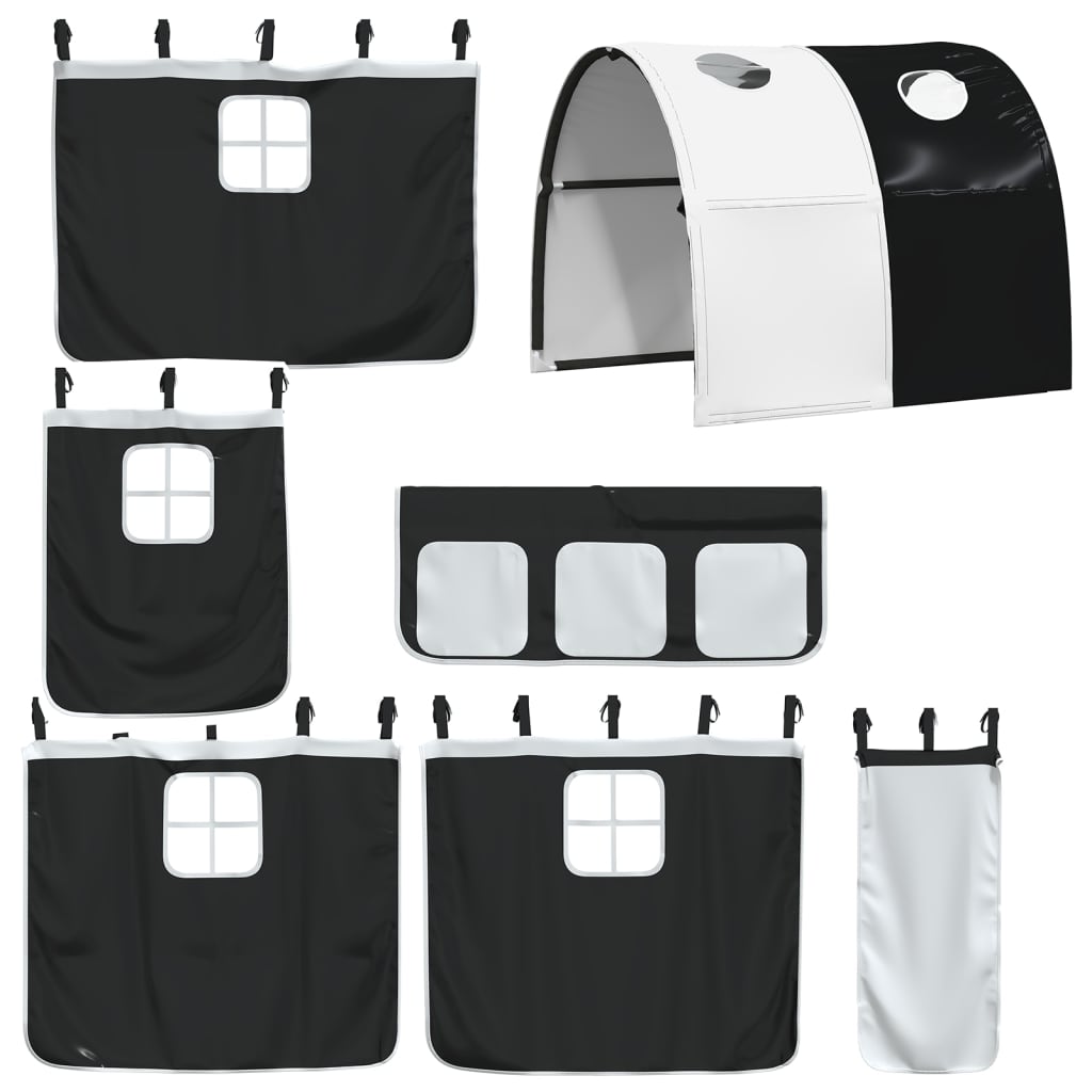 Bunk Bed without Mattress with Slide White and Black 80x200 cm