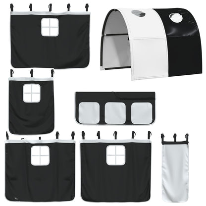 Bunk Bed without Mattress with Slide White and Black 80x200 cm