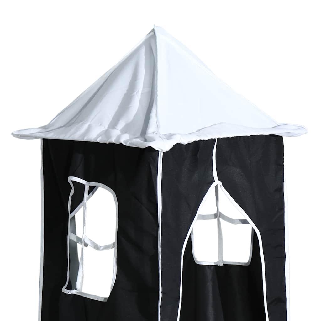Bunk Bed without Mattress with Slide White and Black 90x200 cm