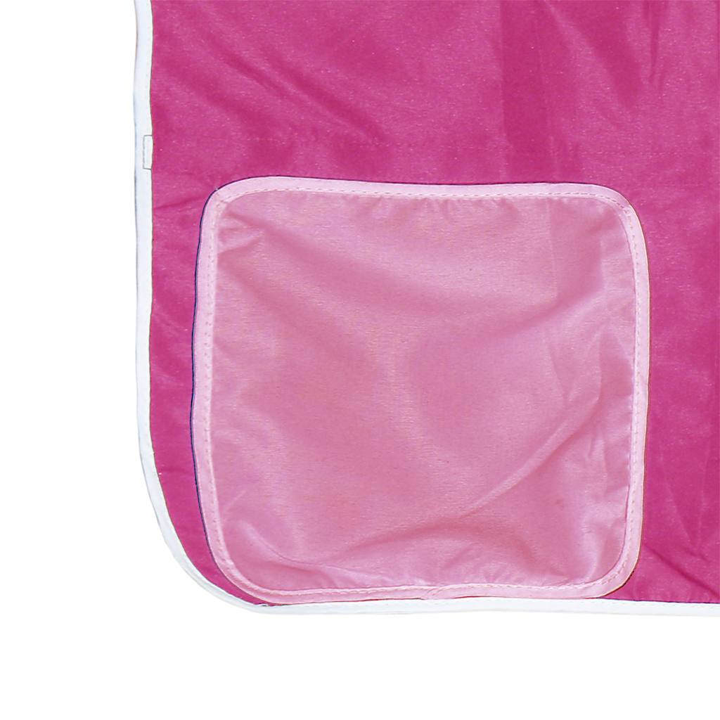 Bunk Bed without Mattress with Slide and Curtains Pink 80x200cm