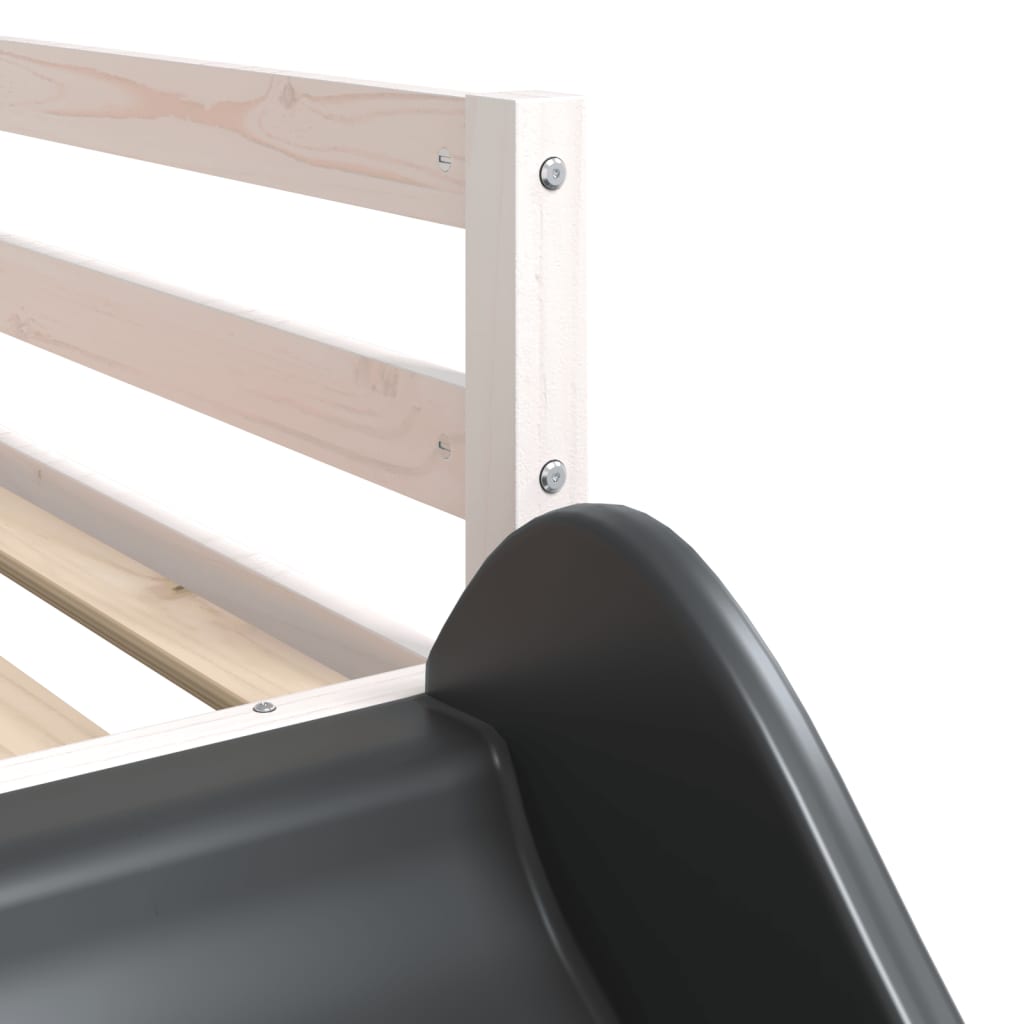 Bunk Bed without Mattress with Slide and Curtains Blue 90x200cm