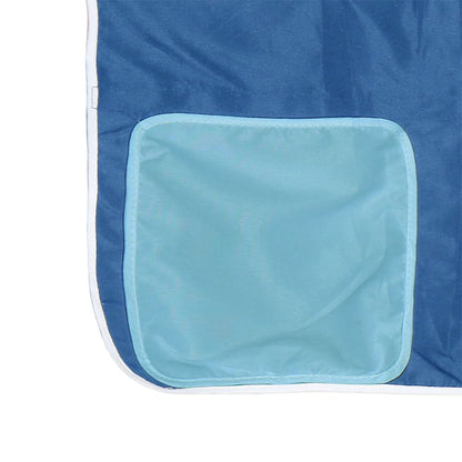 Bunk Bed without Mattress with Slide and Curtains Blue 90x200cm