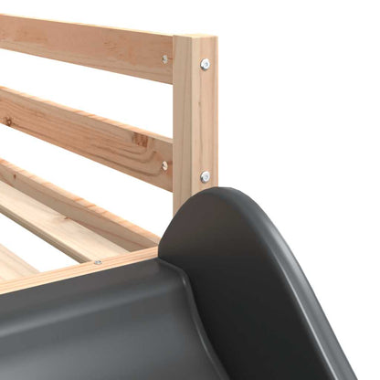 Bunk Bed without Mattress with Slide White and Black 80x200 cm