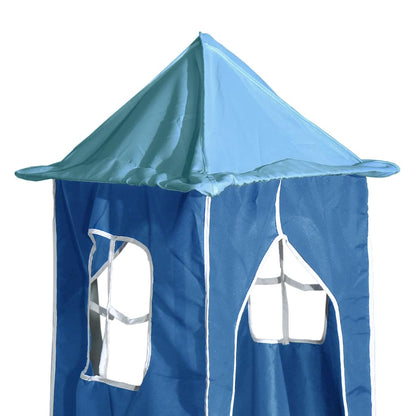 Bunk Bed without Mattress with Slide and Curtains Blue 80x200cm