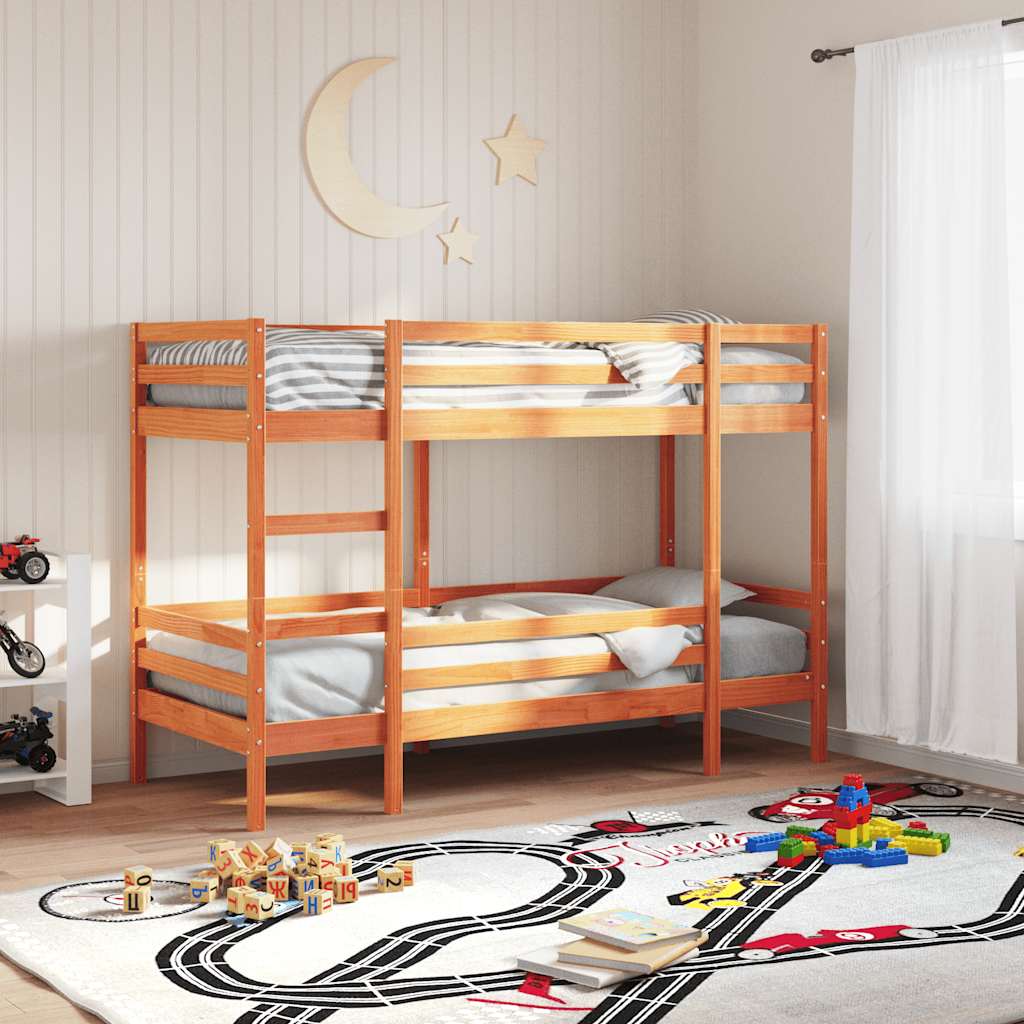 Bunk Bed without Mattress Wax Brown 80x200 cm Solid Wood Pine