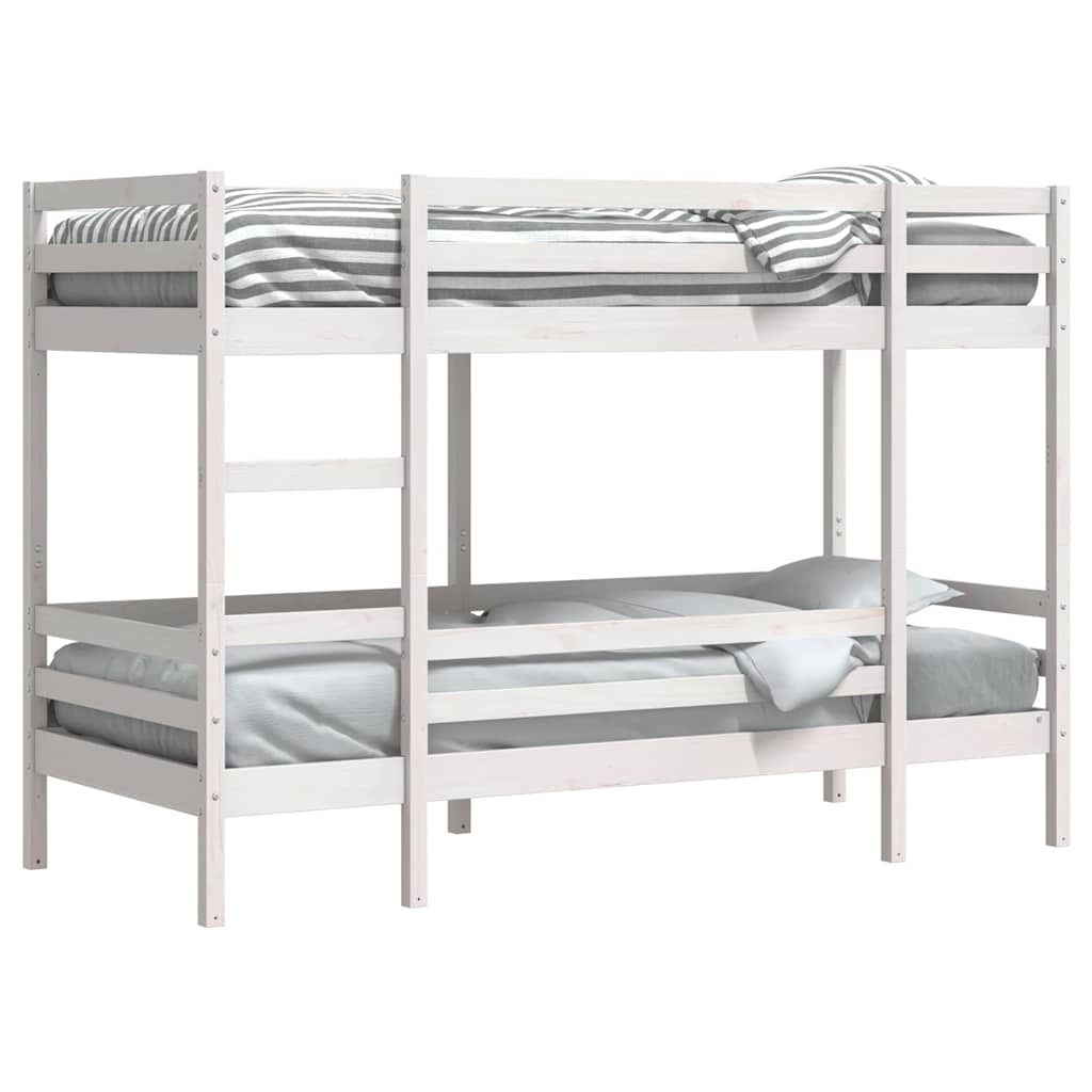 Bunk Bed without Mattress White 90x200 cm Solid Wood Pine