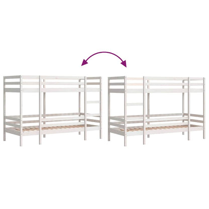 Bunk Bed without Mattress White 90x200 cm Solid Wood Pine