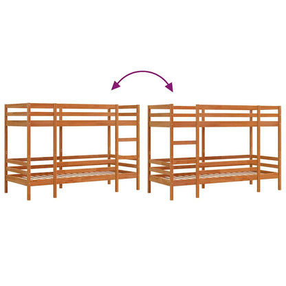 Bunk Bed | Wax brown | Solid pine wood, Plywood | Twin | Durable
