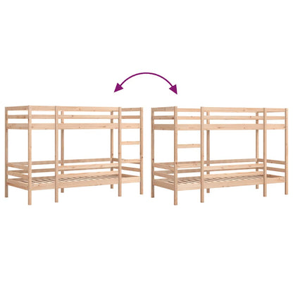 Bunk Bed without Mattress 90x190 cm Single Solid Wood Pine