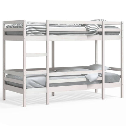 Bunk Bed without Mattress White 90x190 cm Single Solid Wood Pine