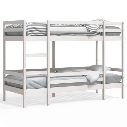 Bunk Bed without Mattress White 90x190 cm Single Solid Wood Pine