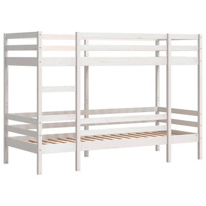 Bunk Bed without Mattress White 90x190 cm Single Solid Wood Pine