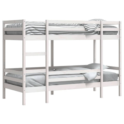 Bunk Bed without Mattress White 90x190 cm Single Solid Wood Pine