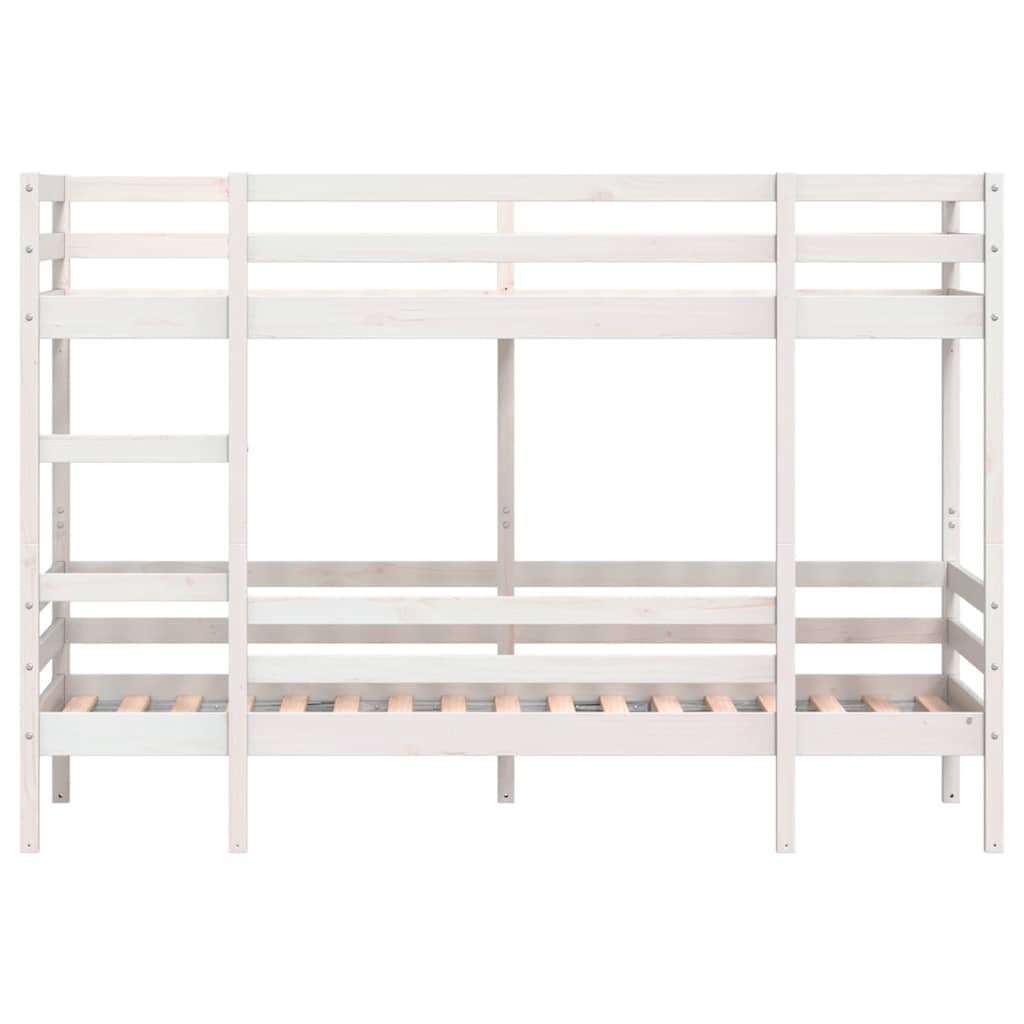 Bunk Bed without Mattress White 90x190 cm Single Solid Wood Pine