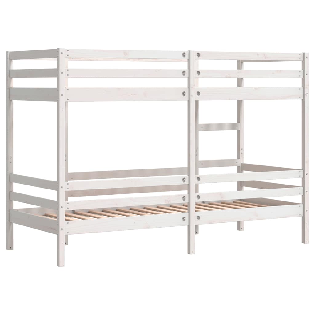 Bunk Bed without Mattress White 90x190 cm Single Solid Wood Pine
