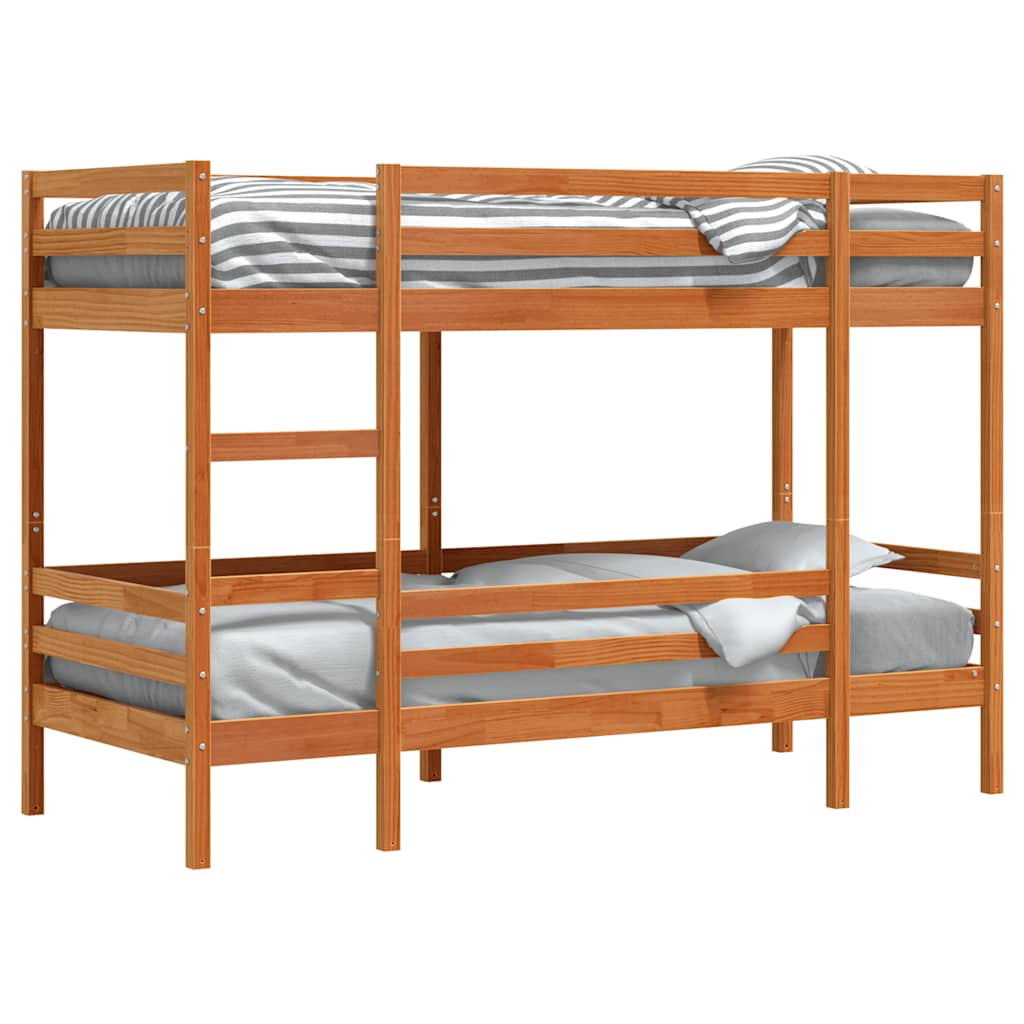 Bunk Bed without Mattress Wax Brown 90x190 cm Single Solid Wood Pine