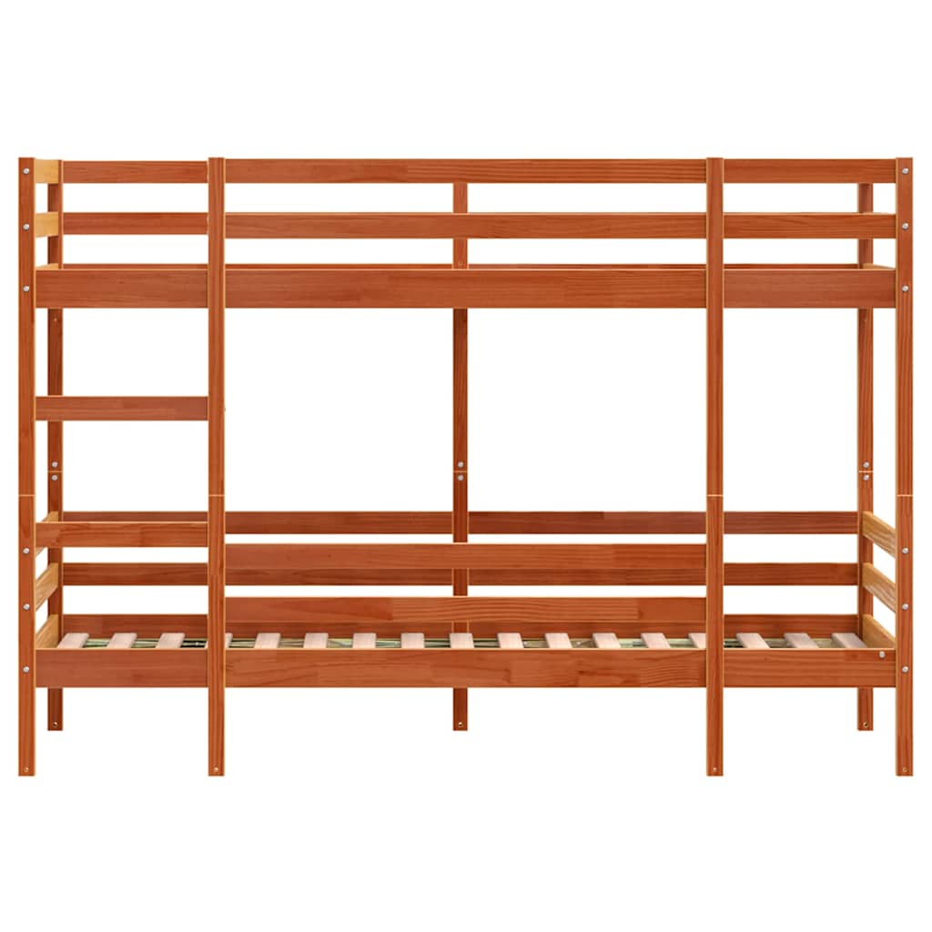 Bunk Bed without Mattress Wax Brown 90x190 cm Single Solid Wood Pine