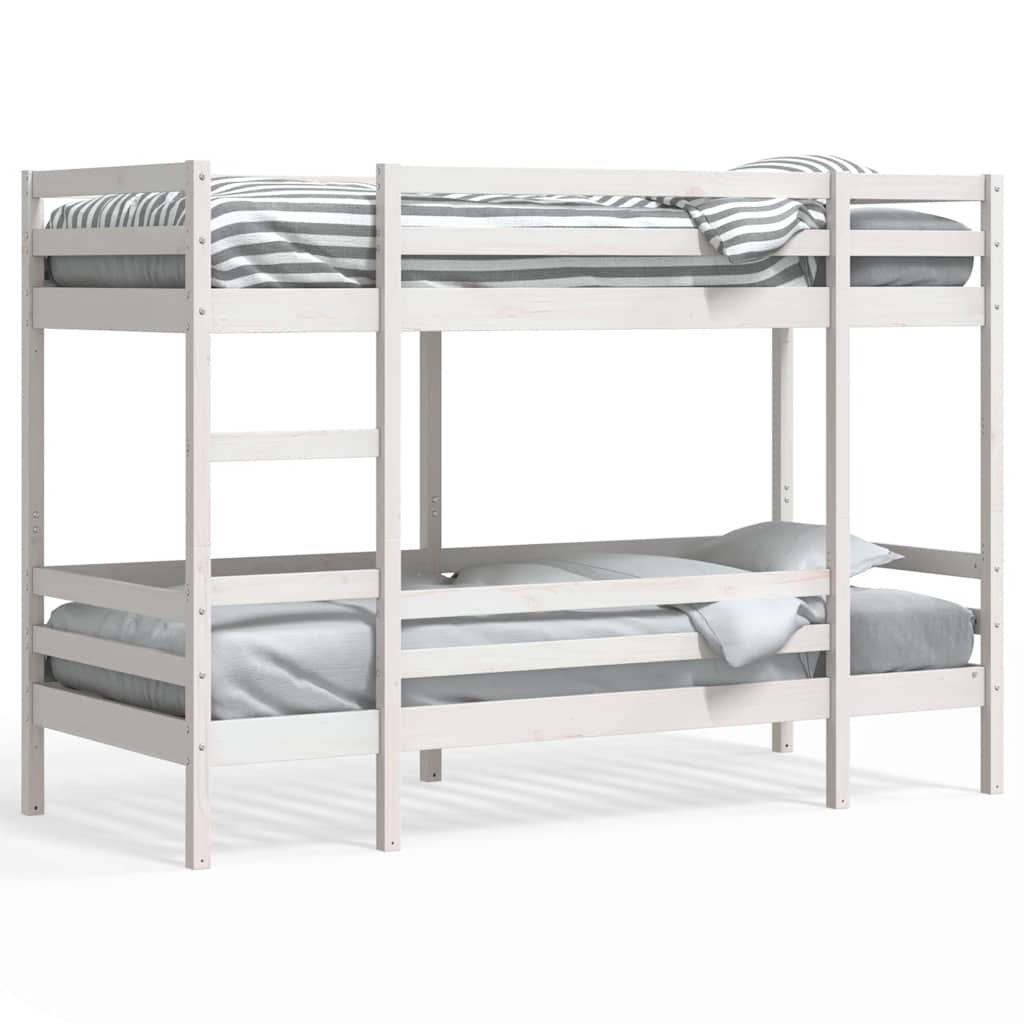 Bunk Bed without Mattress White 75x190 cm Solid Wood Pine