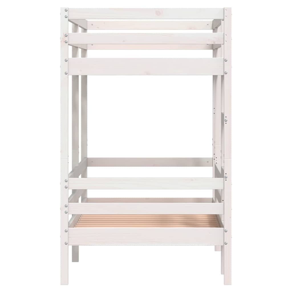 Bunk Bed without Mattress White 75x190 cm Solid Wood Pine