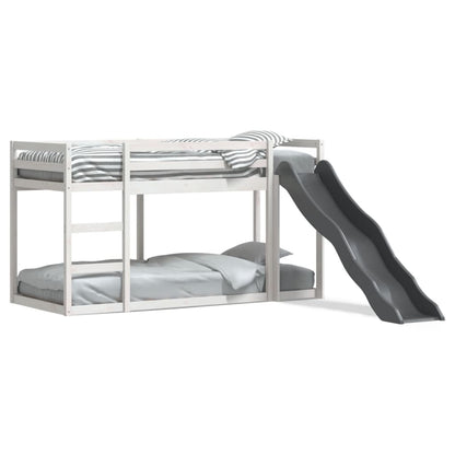 Bunk Bed with Slide&Ladder without Mattress White 90x200 cm