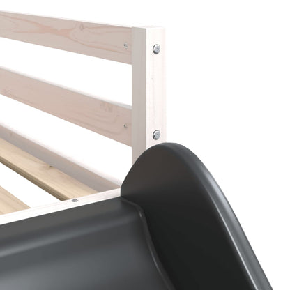 Bunk Bed with Slide&Ladder without Mattress White 90x200 cm