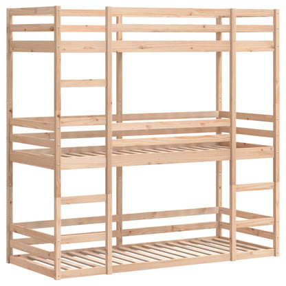 Triple Bunk Bed without Mattress 80x200 cm Solid Wood Pine