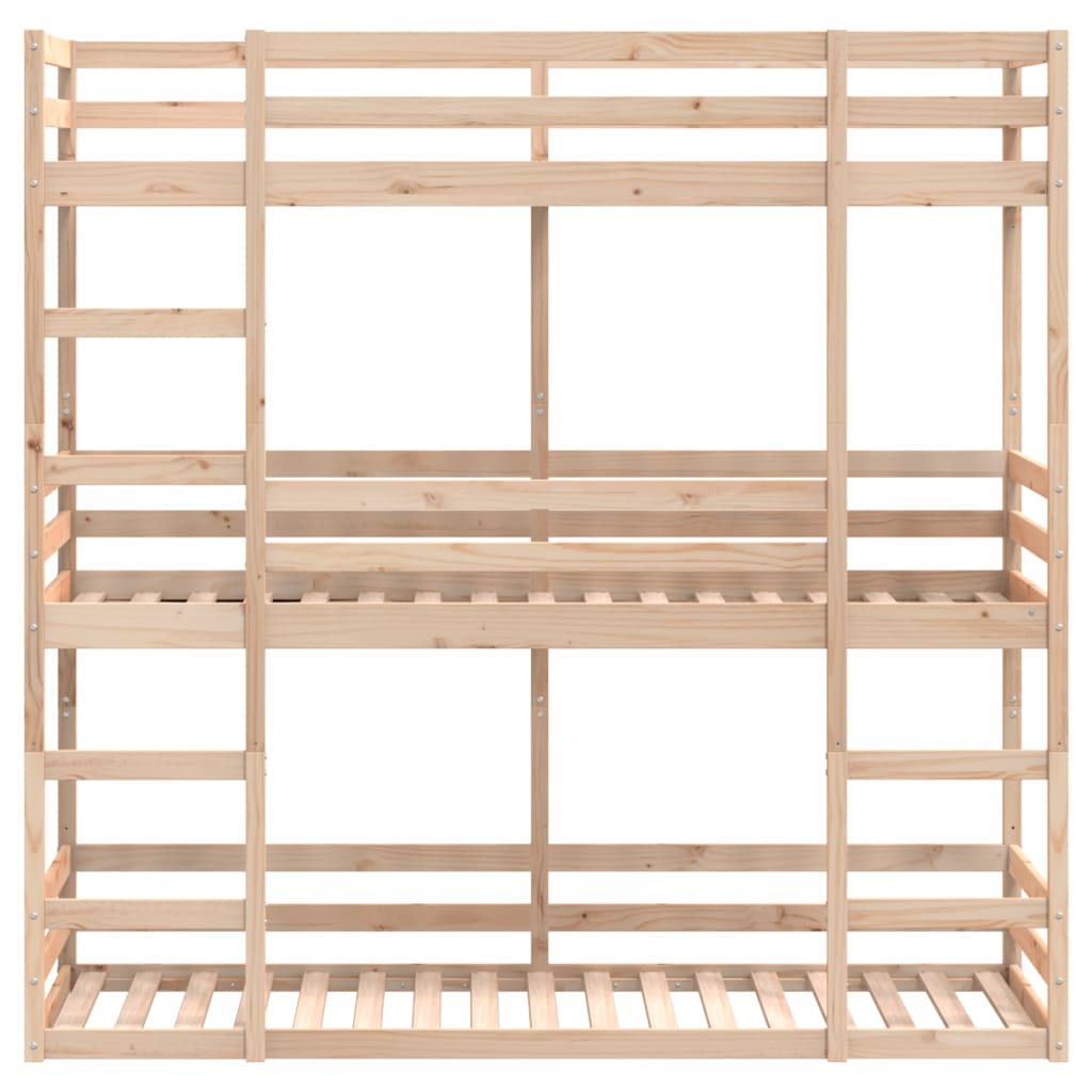 Triple Bunk Bed without Mattress 80x200 cm Solid Wood Pine