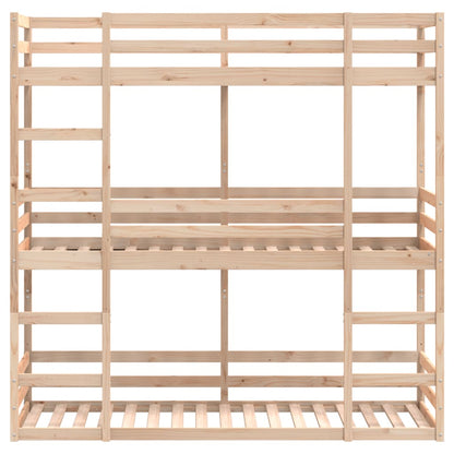 Triple Bunk Bed without Mattress 80x200 cm Solid Wood Pine