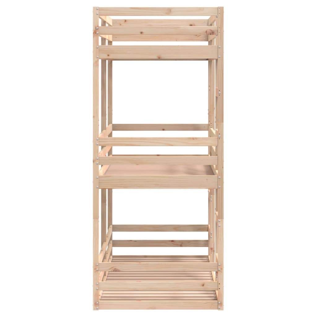 Triple Bunk Bed without Mattress 80x200 cm Solid Wood Pine