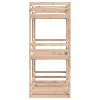 Triple Bunk Bed without Mattress 80x200 cm Solid Wood Pine