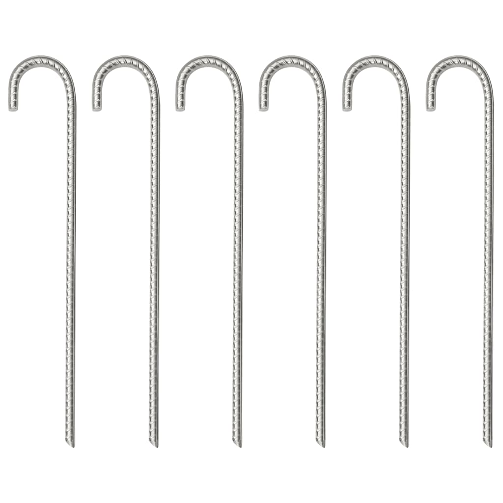 Tent Pegs 6 pcs 37 cm Ø10 mm Galvanised Steel