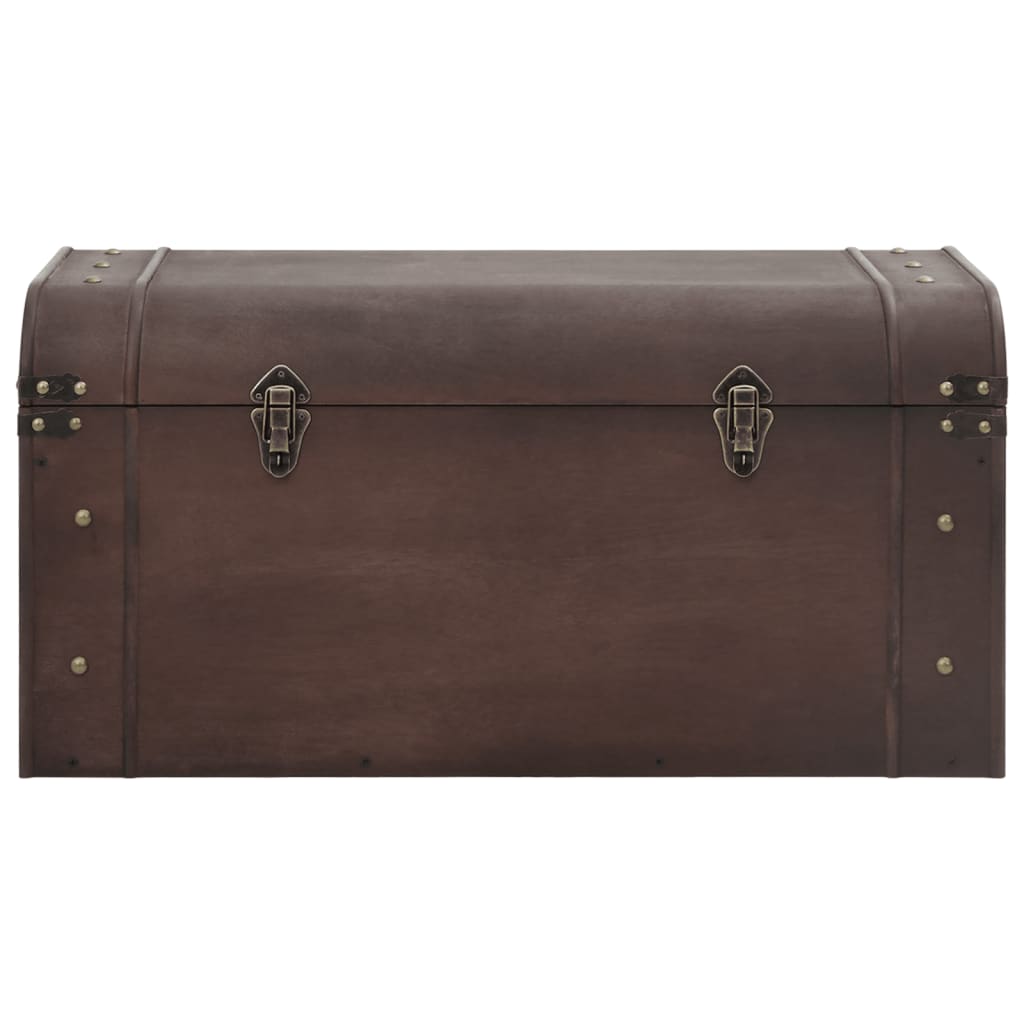 Treasure Chest with Latches Dark Brown 79,5x39,5x39,5 cm Plywood