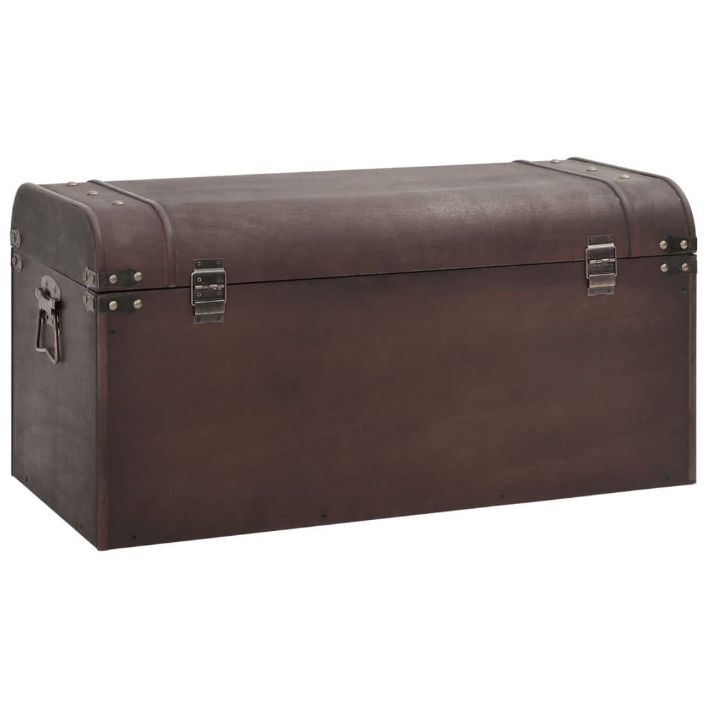 Treasure Chest with Latches Dark Brown 79,5x39,5x39,5 cm Plywood