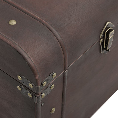 Treasure Chest with Latches Dark Brown 79,5x39,5x39,5 cm Plywood