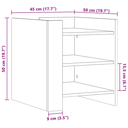 Bedside Cabinet White 45x50x50 cm Engineered Wood
