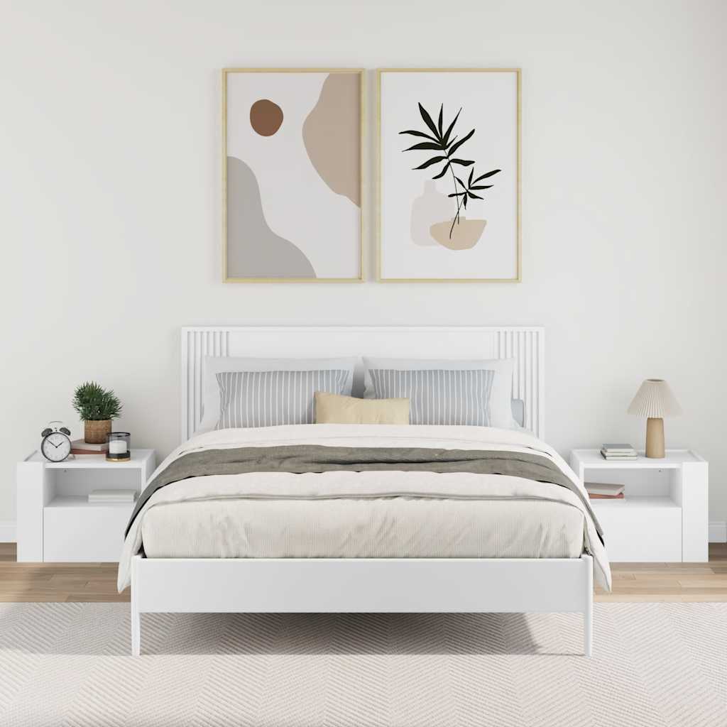 Wall-mounted Bedside Cabinets 2 pcs White 45x30x35 cm