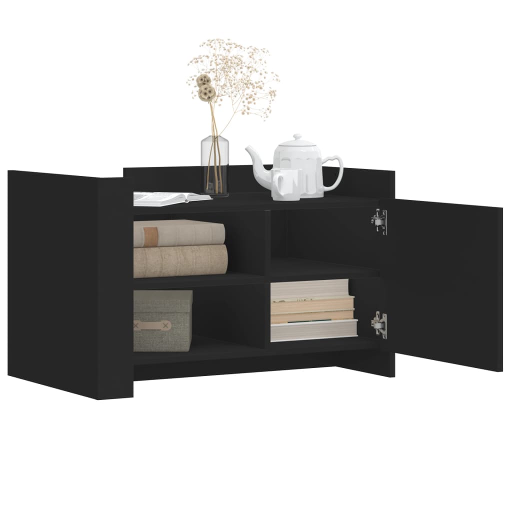 Coffee Table Black 80x50x50 cm Engineered Wood