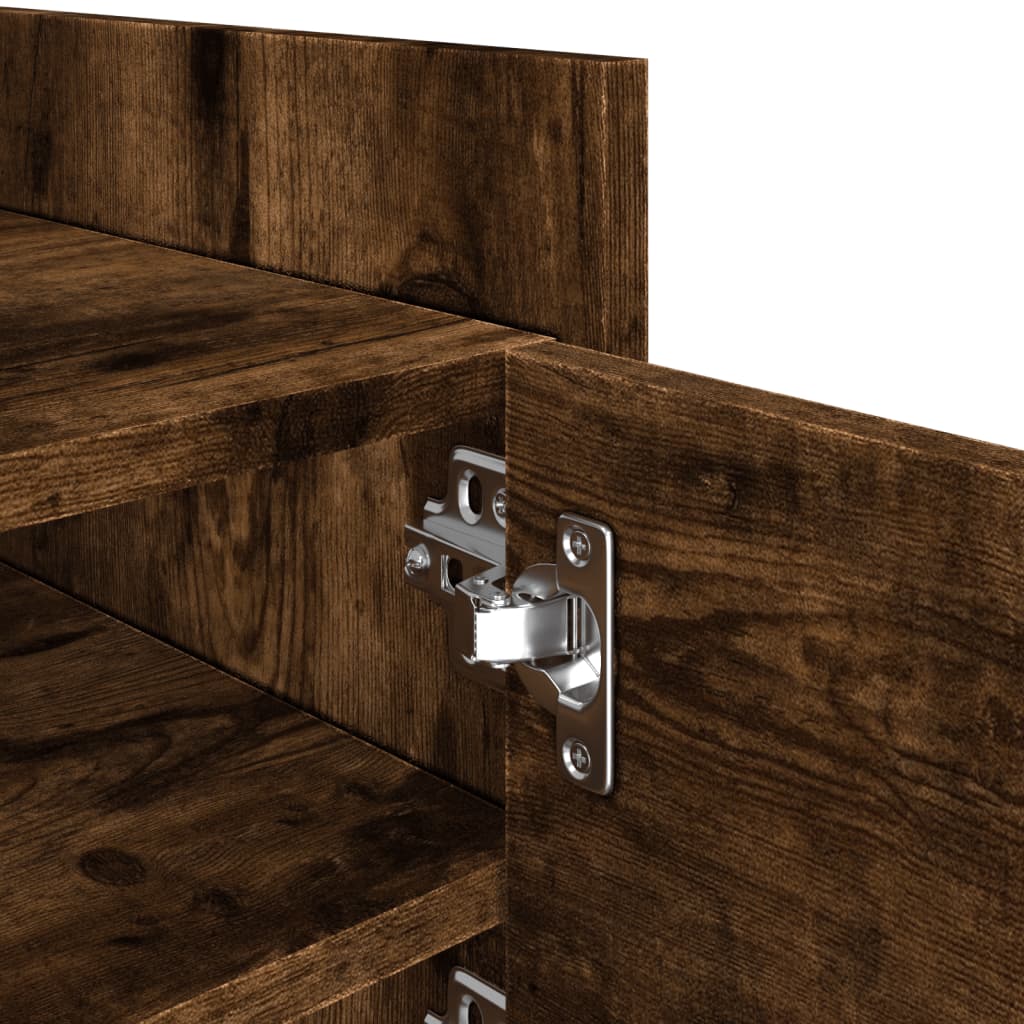 TV Cabinet Smoked Oak 80x35x40 cm Engineered Wood