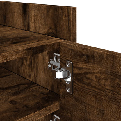 TV Cabinet Smoked Oak 80x35x40 cm Engineered Wood