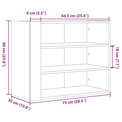 Wall Cabinet White 75x35x60 cm Engineered Wood