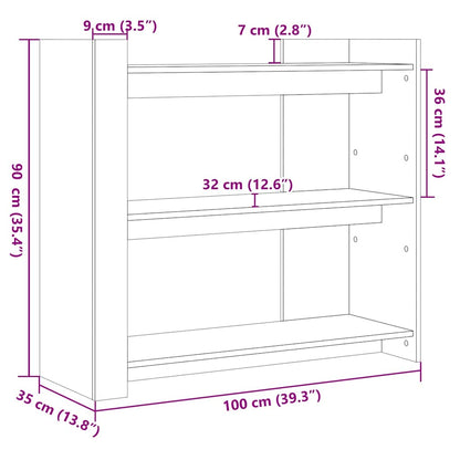 Console Table Black 100x35x90 cm Engineered Wood