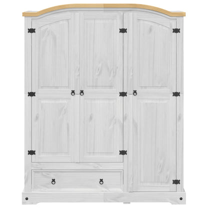 Wardrobe Corona White 151.5x52x186 cm Solid Wood Pine