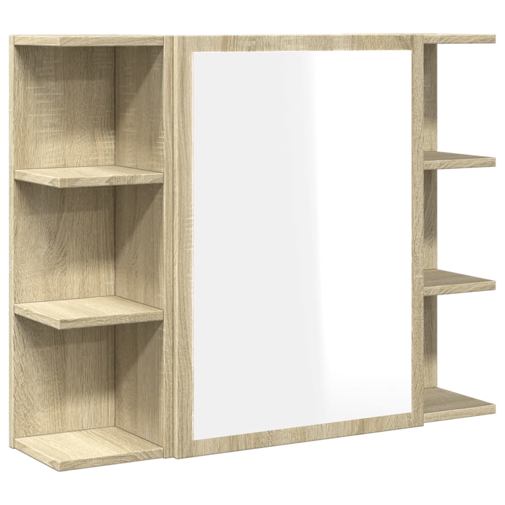 Bathroom Mirror Cabinet Sonoma Oak 80x20.5x64cm Engineered Wood