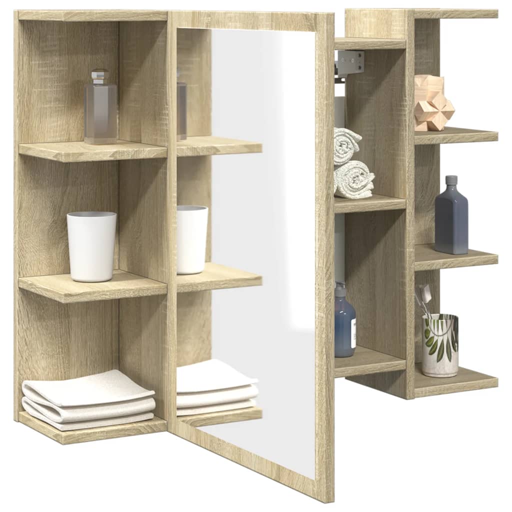 Bathroom Mirror Cabinet Sonoma Oak 80x20.5x64cm Engineered Wood