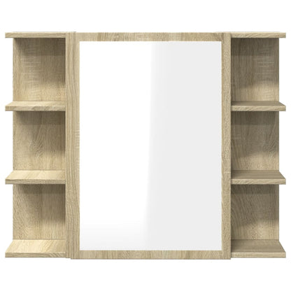 Bathroom Mirror Cabinet Sonoma Oak 80x20.5x64cm Engineered Wood