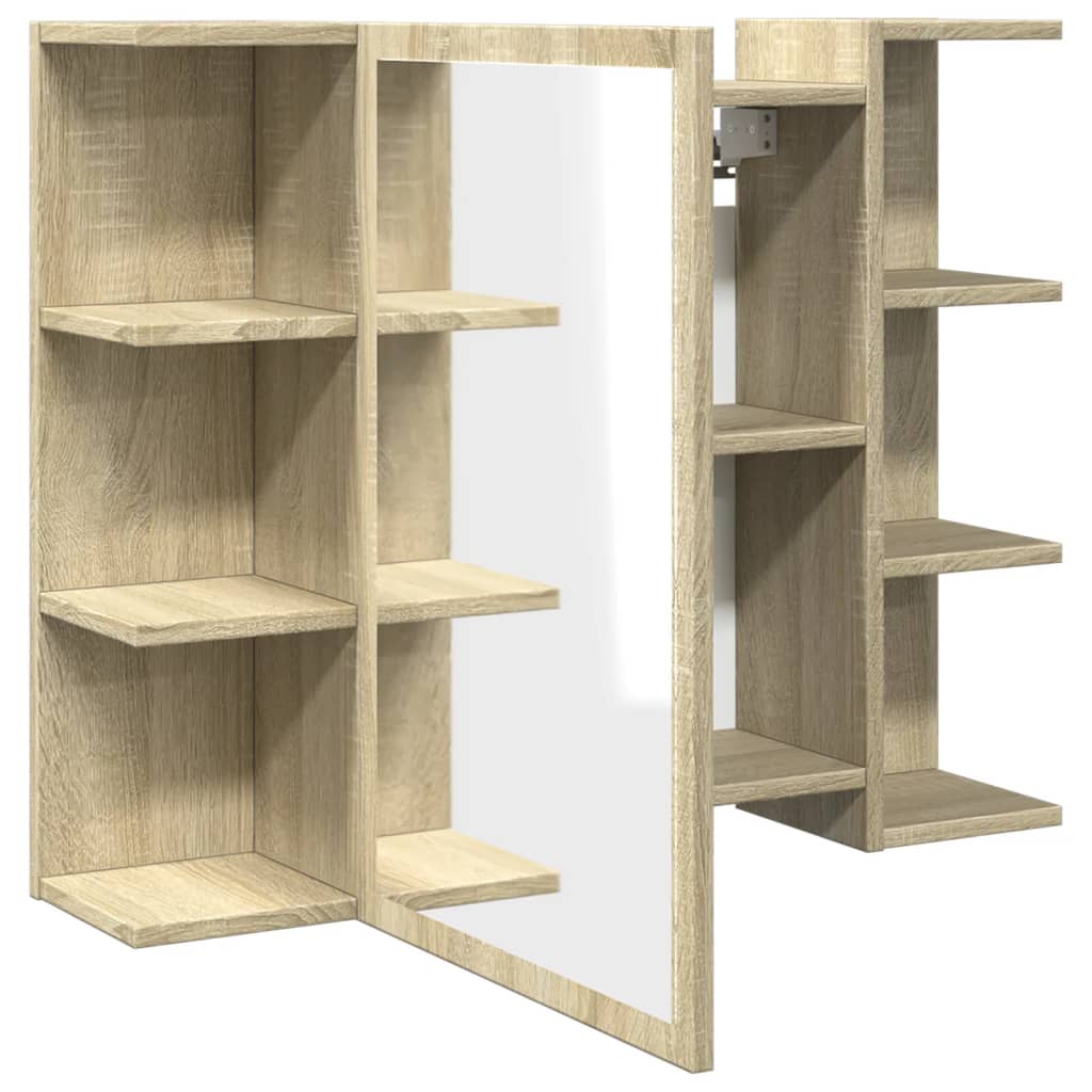 Bathroom Mirror Cabinet Sonoma Oak 80x20.5x64cm Engineered Wood