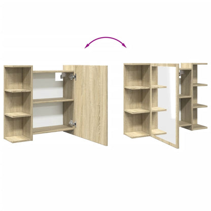 Bathroom Mirror Cabinet Sonoma Oak 80x20.5x64cm Engineered Wood